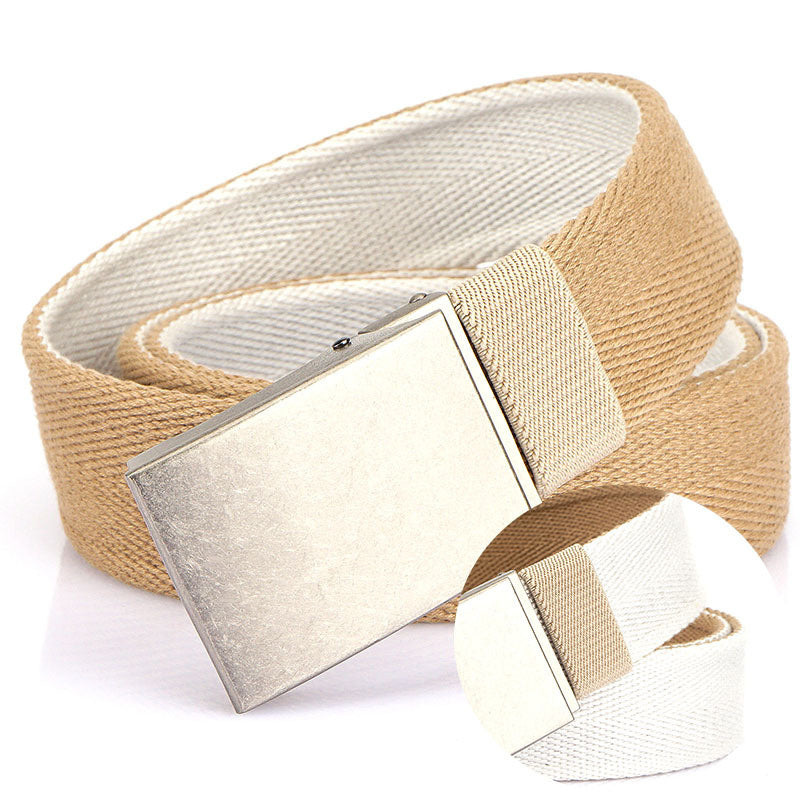 Youth Men's Silver Buckle Canvas Belt