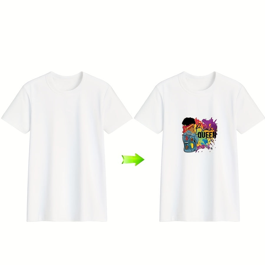 3PCS Dark Women Pattern Heat Transfer Sticker T shirt Iron on Stickers