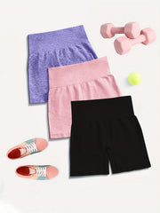 4pcs Seamless Biker Shorts Yoga Fitness Activewear