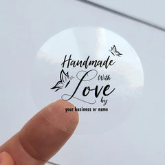 100 Transparent Love Butterfly Stickers for Packaging & Personalization