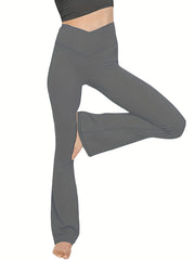 Women's Flared Leggings High Waist V-Crossed Yoga Pants