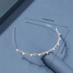 Rhinestone Faux Pearl Head Hoop for Women Girls