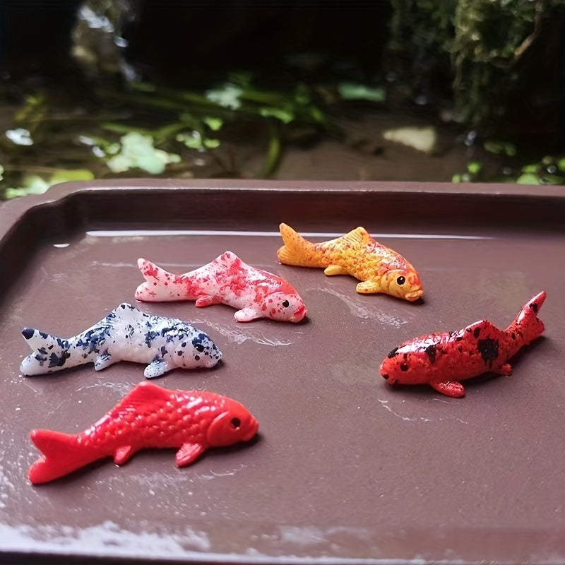 Resin Koi Carp Fishbowl Model Statue for Aquarium Garden Decor