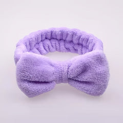 Coral Fleece Bow Headband Elastic Bowknot Headband