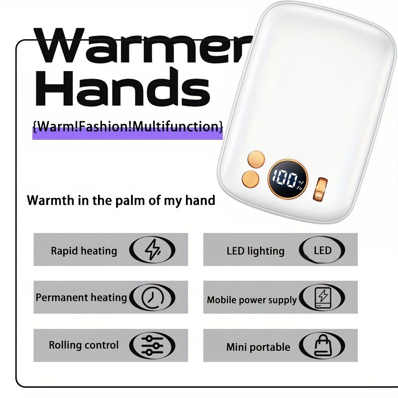 Rechargeable Hand Warmers 3600mAh Three Lighting Modes Temperature Adjustable