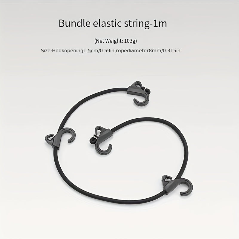 1pc Elastic Recreational Strap With Double Hook for Camping Storage