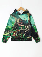 Boys Cartoon Animal Graphic Hoodie 3D Printed Hooded Top