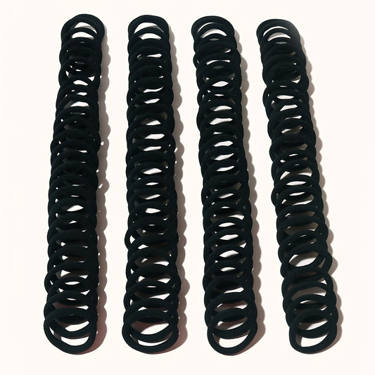 100pcs Solid Hair Tie Ponytail Holder Minimalist Hair Band