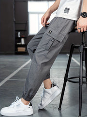 Men's Solid Drawstring Active Stretch Pants