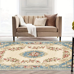 Vintage Floral Area Rug Stain Resistant Washable Anti Fatigue Water Absorbent