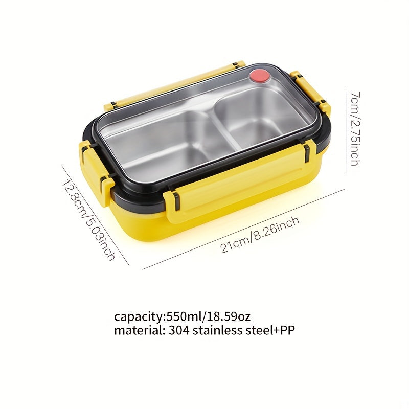 RYBACK Lunch Box 550ml Stainless Steel Bento Box 2 Compartment Food Container