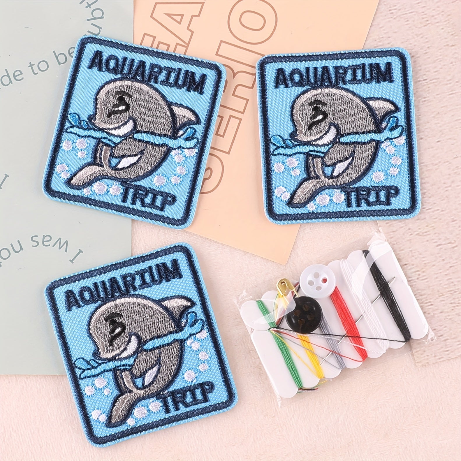4pcs Embroidered Dolphin Patches For Girls Clothing DIY Ironing Stickers