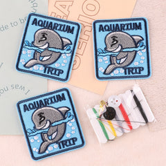 4pcs Embroidered Dolphin Patches For Girls Clothing DIY Ironing Stickers