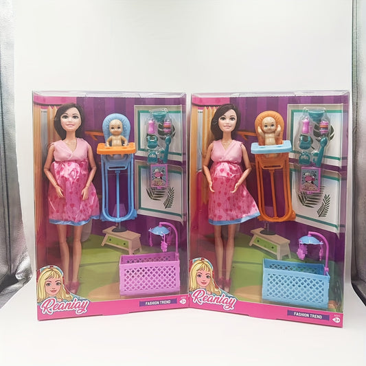 Doll Playset Mixed Colors PP Material Includes Dolls & Accessories