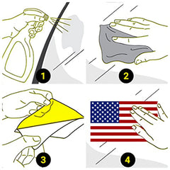 5X3 Inch American Flag Decal Patriotic Stars Self-adhesive Waterproof