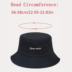 Letter Embroidery Bucket Hat Unisex Sun Protection Basin Hat