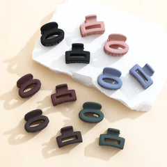 12pcs Matte Hair Claw Square Ponytail Holder Hair Accessories For Women