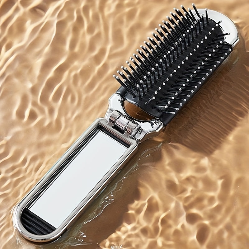 Travel Comb With Mirror Folding Pocket Comb Mini Comb With Makeup Mirror