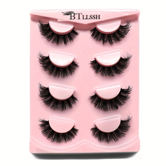 4 Pairs Thick Curling 18mm False Eyelashes Daily Volumizing Eye Lashes