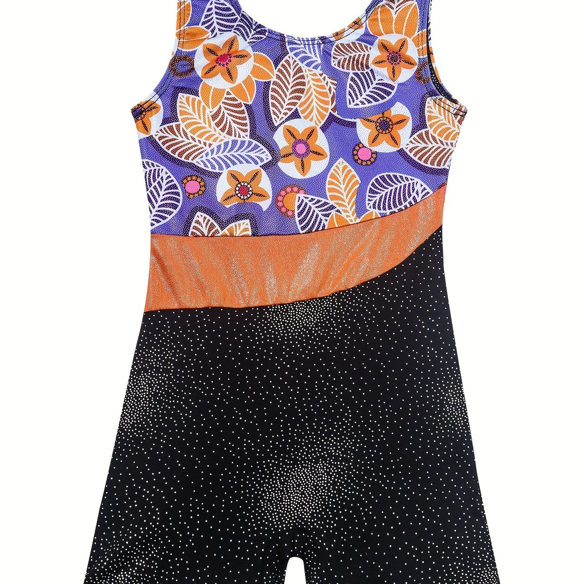 Girls Sleeveless Gymnastics Suit Compression Bodysuit