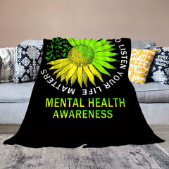 Mental Health Awareness Soft Blanket for Sofa Bed Lightweight Warm Blanket