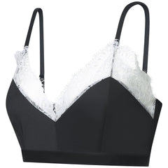  Sexy Bra Women's Plus Lace V Neck Full Cover Semi Sheer Bra