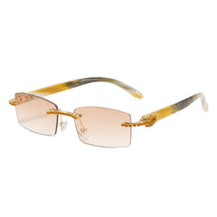 Rimless Sunglasses Rhinestones Boho Sun Glasses Shades UV400