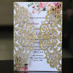 10pcs Laser Cut Invitation Cards for Weddings Birthdays Events Vintage Postcards