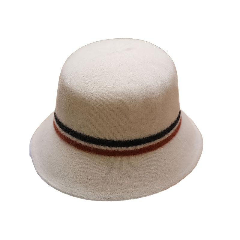 Woolen Bucket Hat Winter Warm Fishing Hat Women Outdoor Hat