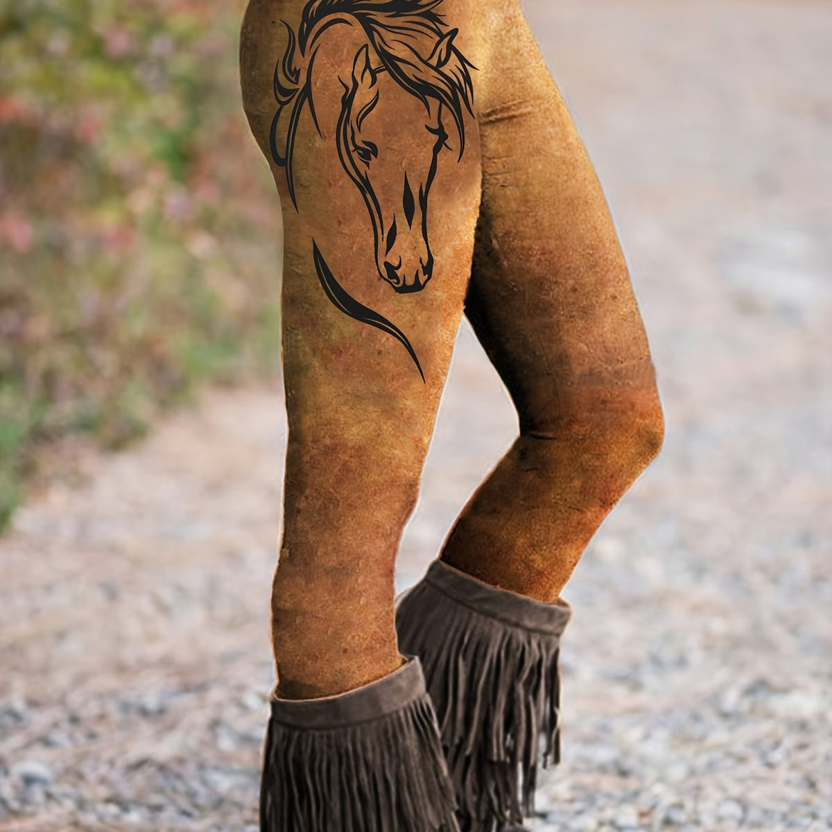  Horse Print High Waisted Sports Leggings