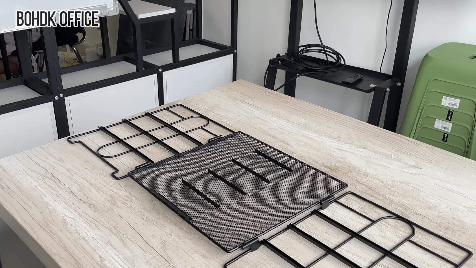 Mesh Desk Organizer Stackable Letter Trays Carbon Steel Foldable Rust Resistant