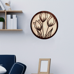 LED Lights Wooden Board Wall Stickers Magnolia Night Light