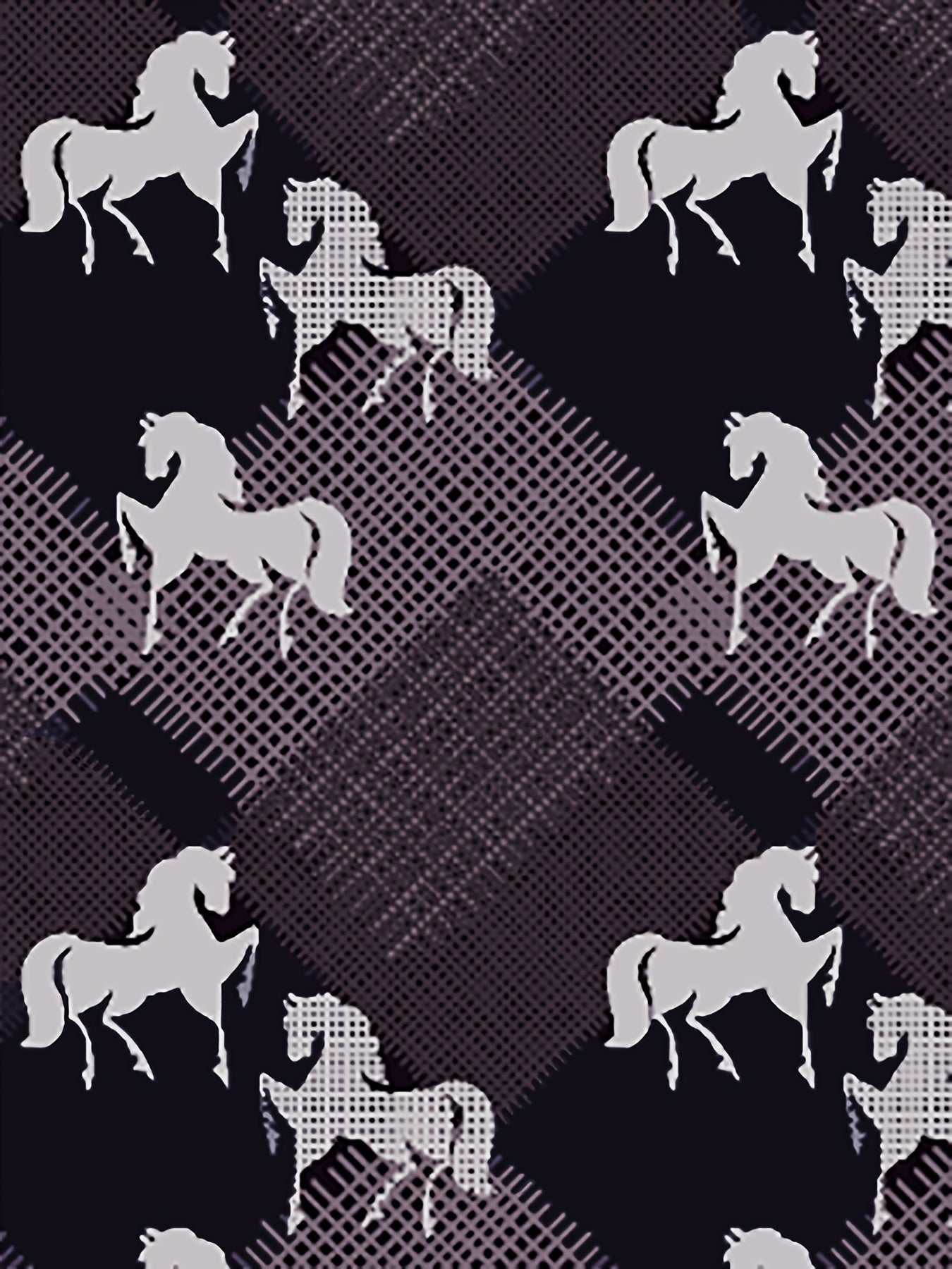  Women's Allover Horse Print High Rise Flared Leg Trousers