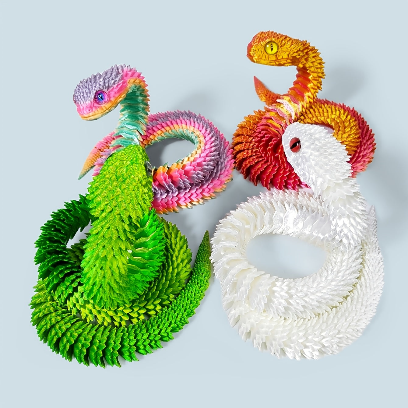 3D Printed Snake Statue Home Car Decoration Unique For Halloween