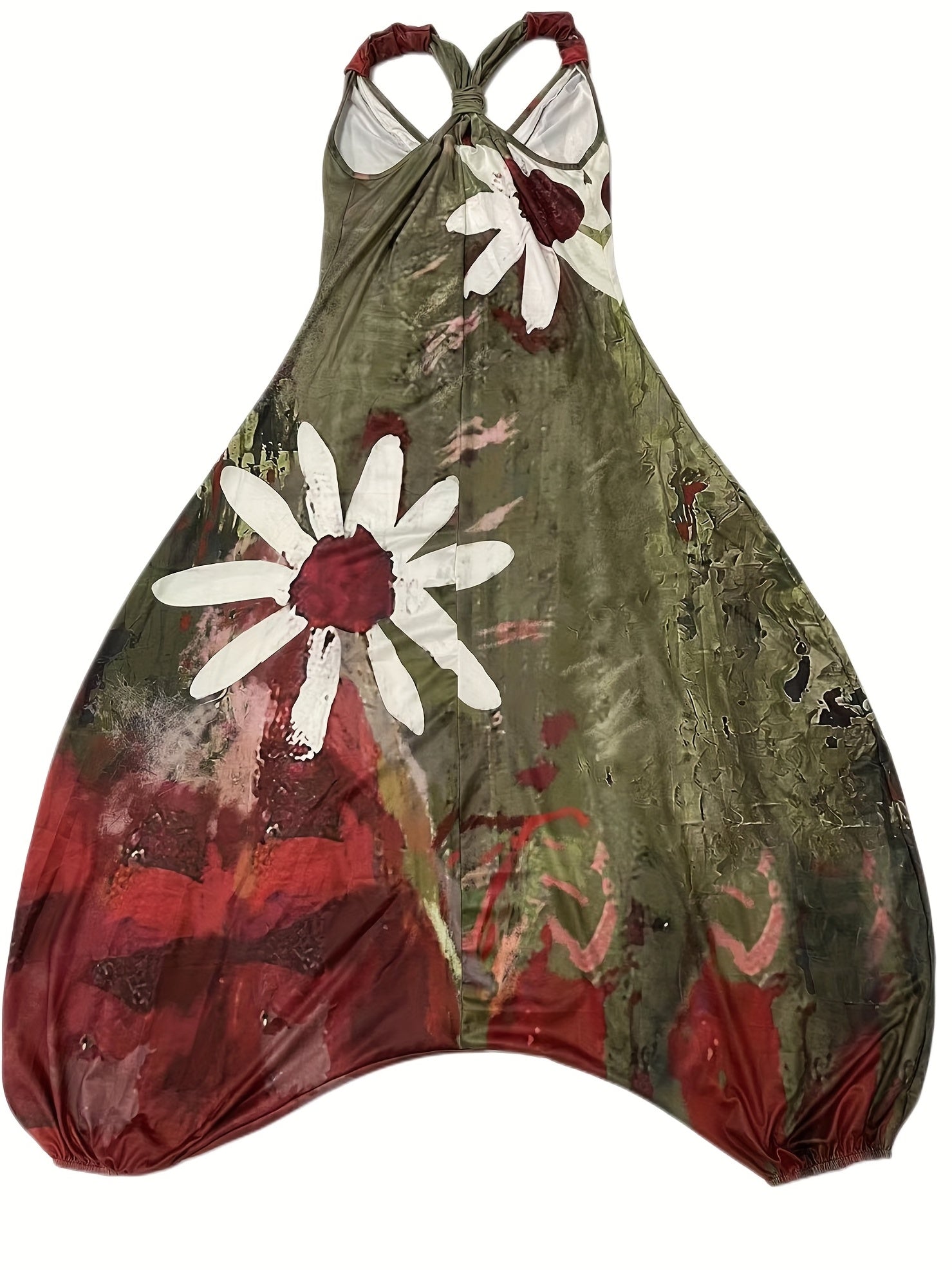 Floral Print Wide Leg Jumpsuit Sleeveless for Spring & Summer