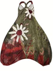Floral Print Wide Leg Jumpsuit Sleeveless for Spring & Summer