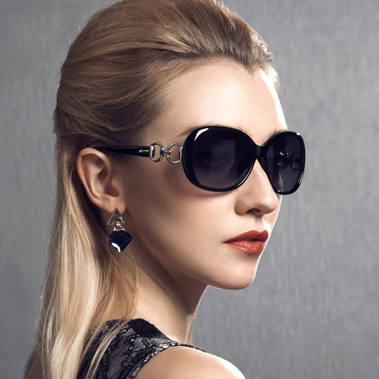 ENSARJOE Vintage Sunglasses Women Big Frame UV400 Ladies Shades