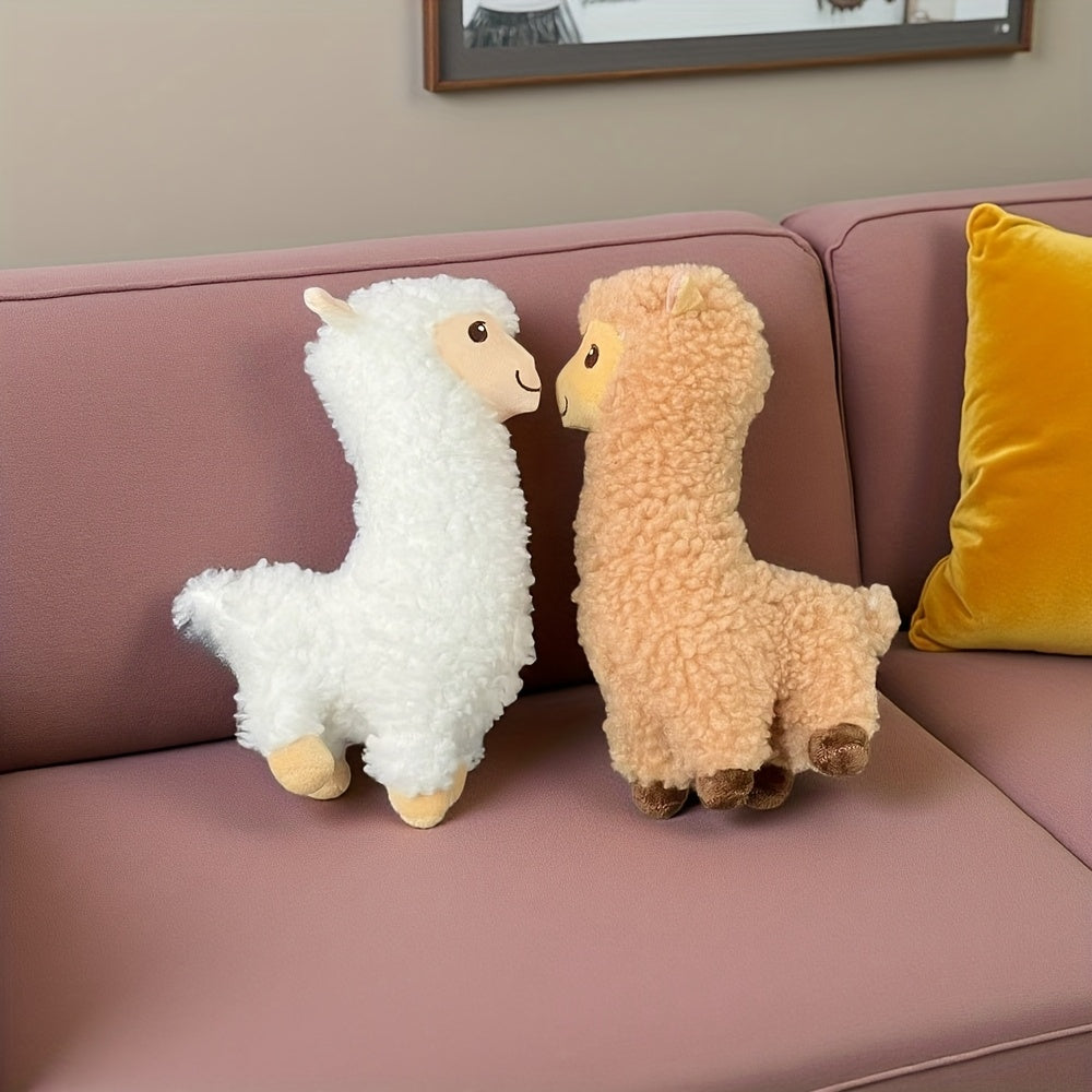 Brown Alpaca Wool Plush Dolls - Fluffy Home Decoration