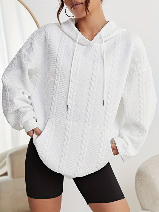 Twist Patten Hoodie Long Sleeve Hoodies Sweatshirt Women's Clothing