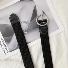 Canvas Elastic Belt Casual Woven Belt Men 4 Colors 2 Sizes