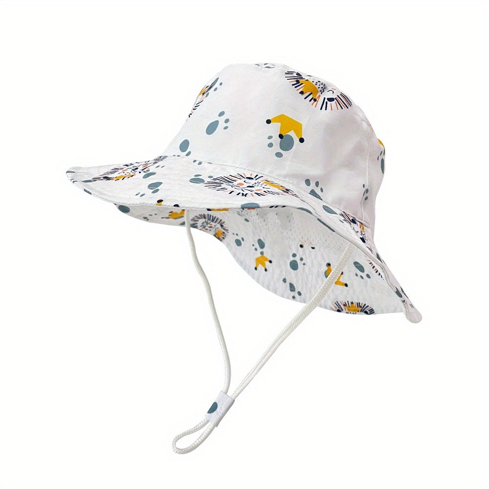 Kids Animal Print Sun Hat Breathable Fisherman Hat 2-5 Years