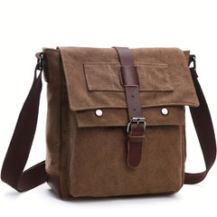 Vintage Canvas Messenger Bag for Men Shoulder Satchel with Multiple Pockets