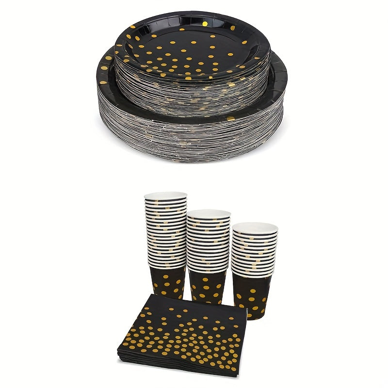 Golden Dot Disposable Cutlery Set - Perfect for Parties, Weddings, Anniv