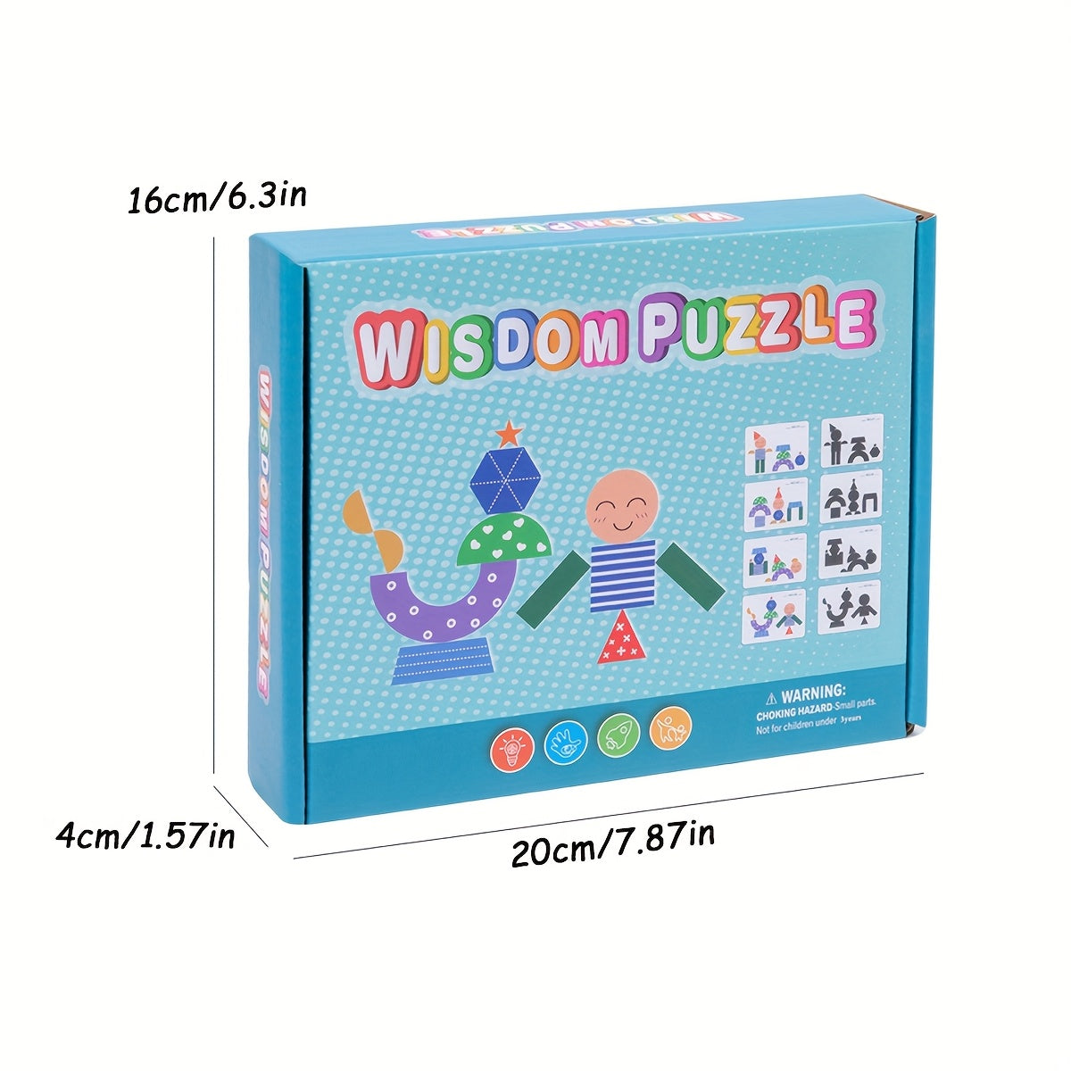 Wooden Cartoon Shadow Matching Puzzle - Educational Brain Training Tool