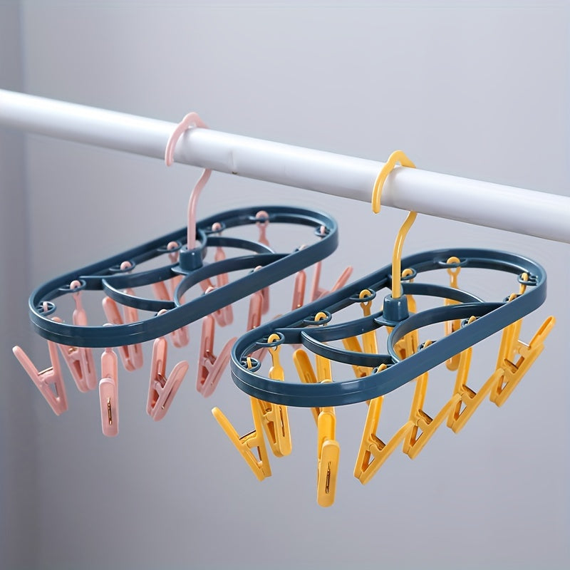 12 Clip Windproof Drying Hanger for Underwear and Hosiery