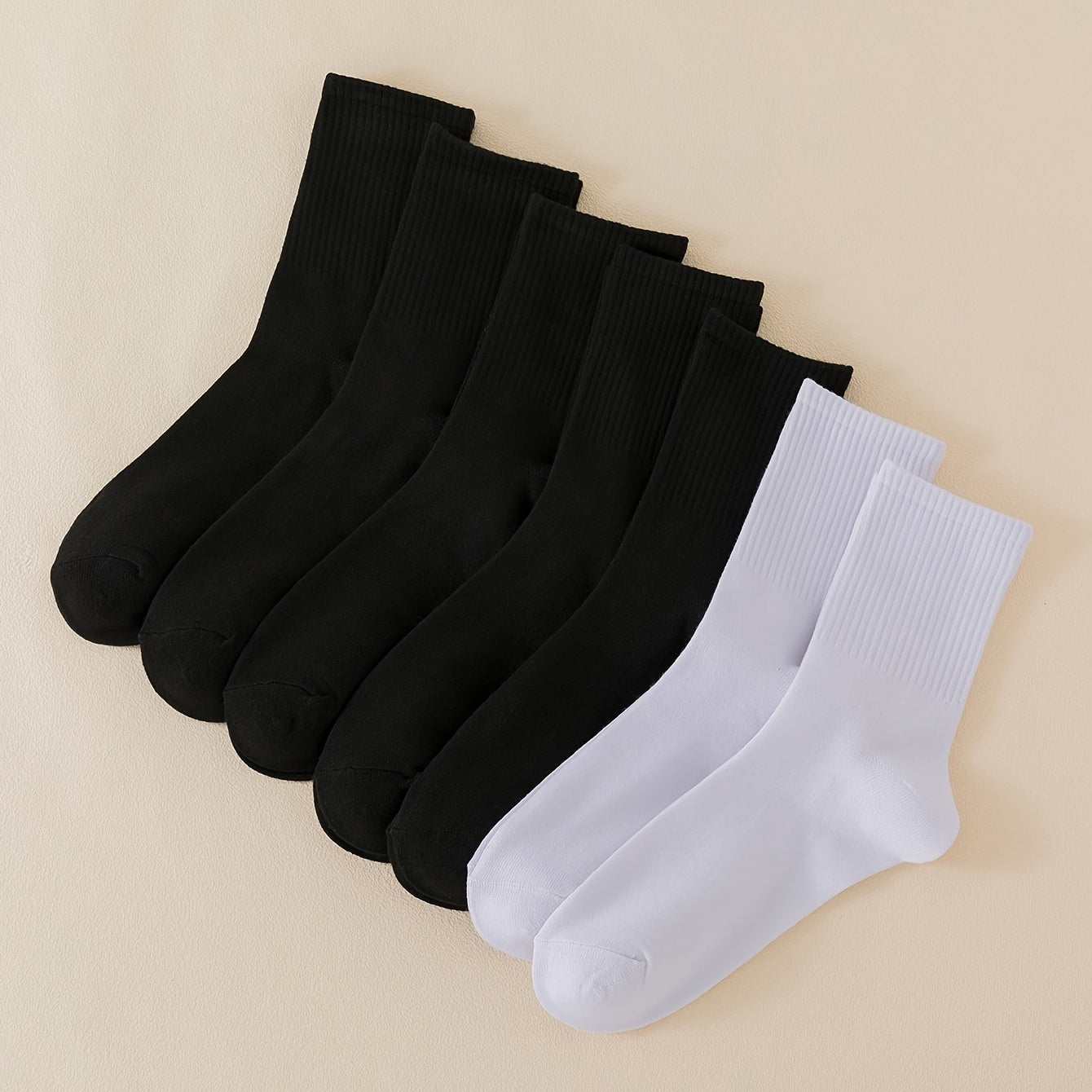 7 Pairs Breathable Crew Socks Women's Stockings