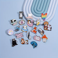 5pcs Random Cartoon Animal Brooches for Clothing and Bag Accessories