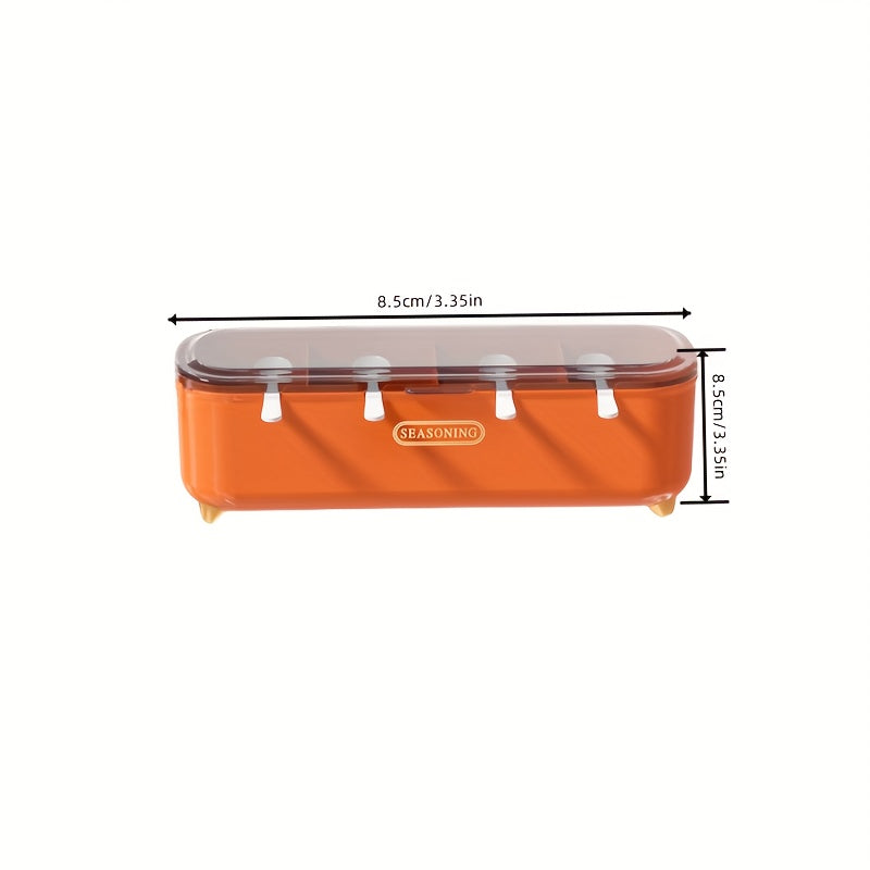 4-grid Seasoning Box with Spoon and Lid