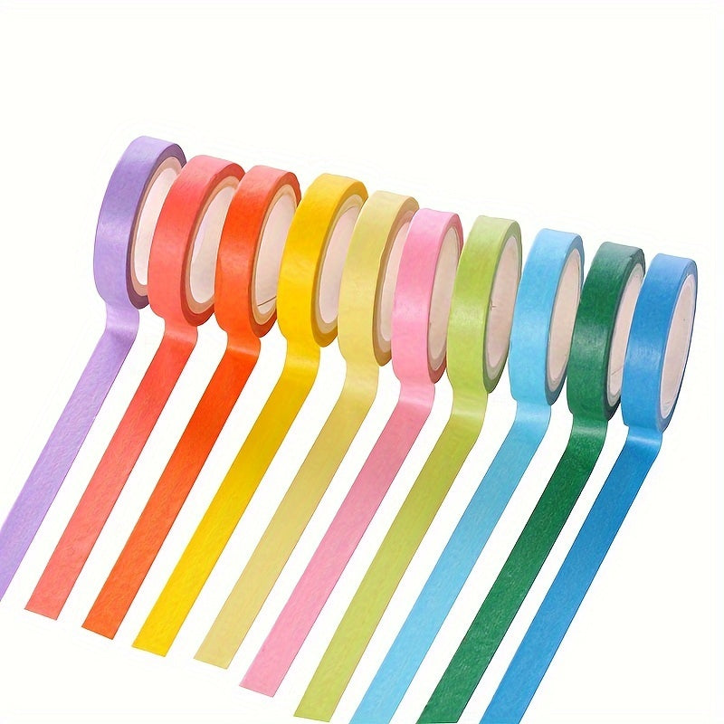 10pcs Rainbow Washi Tape Set Macaron Colors DIY Decoration