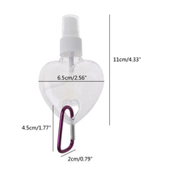 5Pcs 50ml Heart Spray Bottle Hand Sanitizer Travel Keychain Carriers
